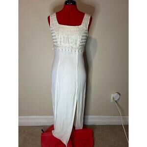 Vintage Flora CK Editions Slip Dress Womens Sz S Embroidered Coquette Babydoll